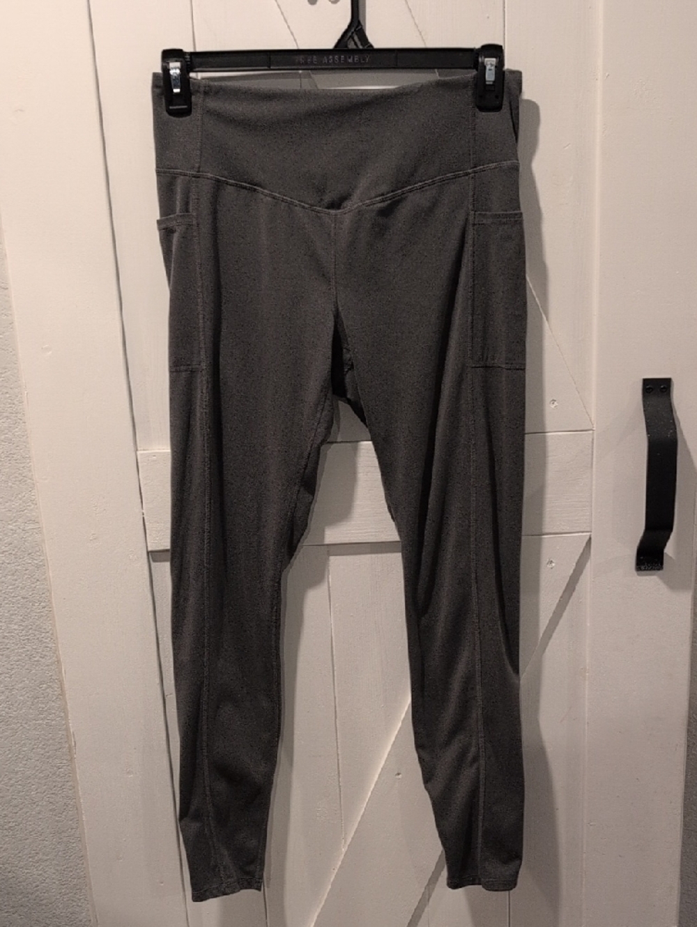 Gaiam Gray High Rise Leggings Women’s Large Athletic Yoga Pants w/ Pockets